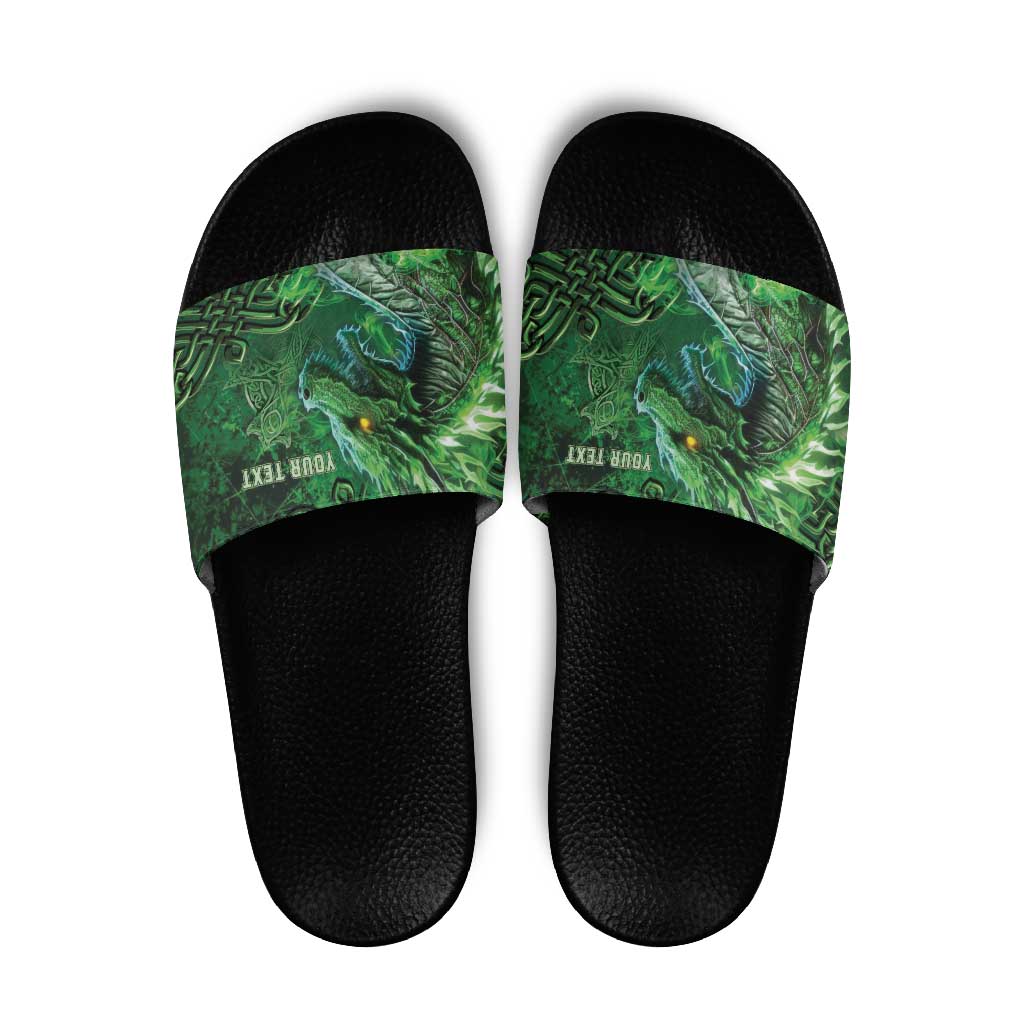 Personalized Ireland Celtic Slide Sandals Irish Roots Dragon Soul LT05