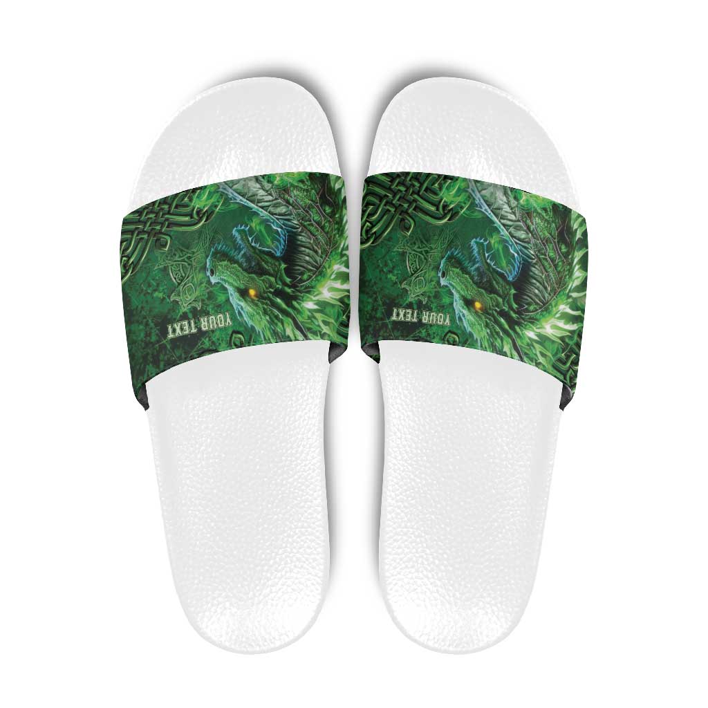 Personalized Ireland Celtic Slide Sandals Irish Roots Dragon Soul LT05