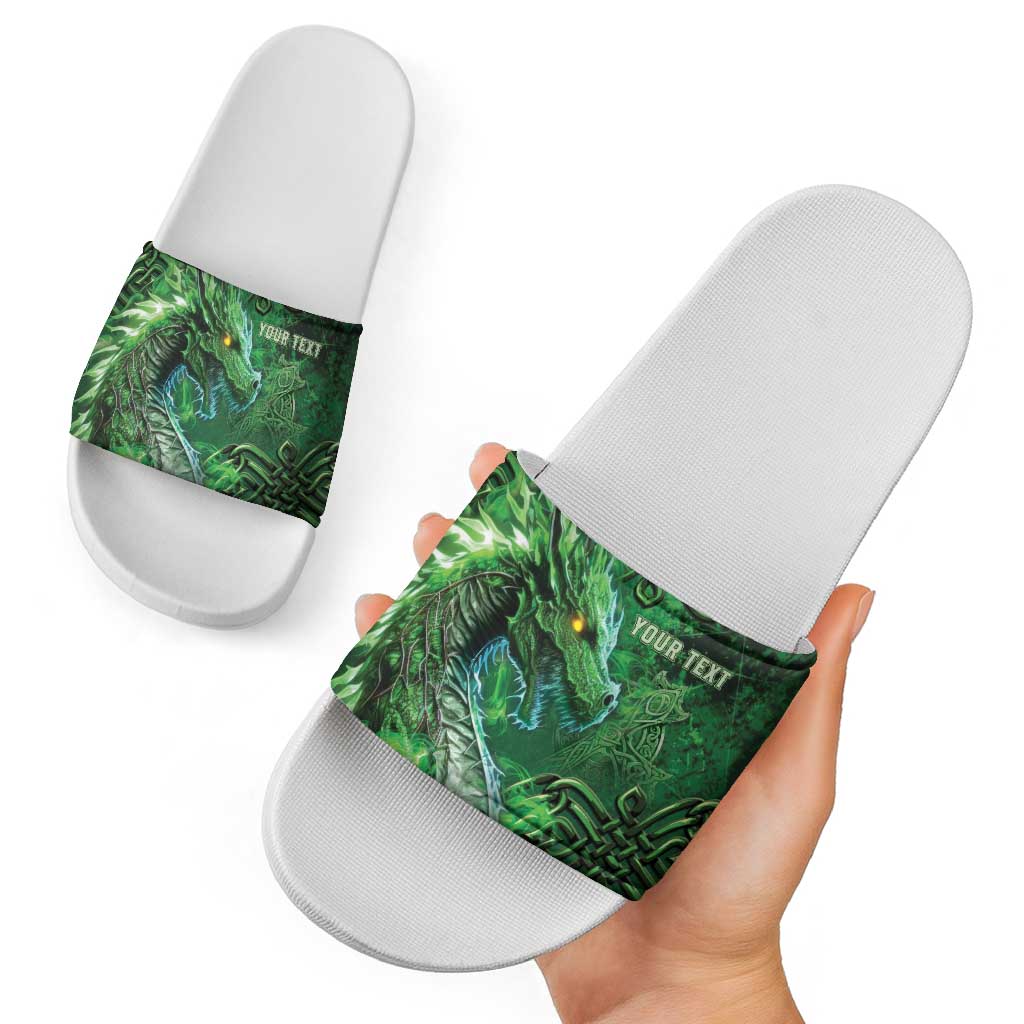 Personalized Ireland Celtic Slide Sandals Irish Roots Dragon Soul LT05
