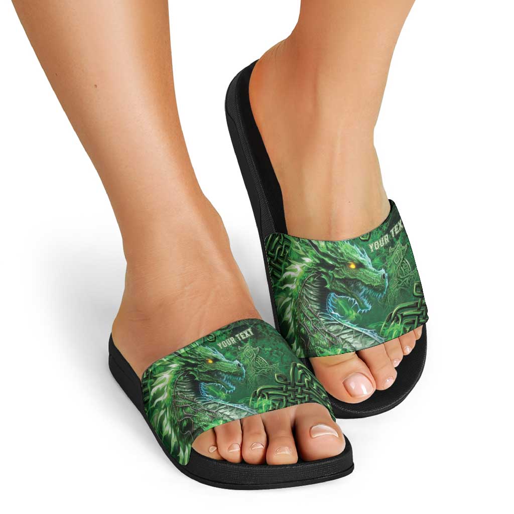Personalized Ireland Celtic Slide Sandals Irish Roots Dragon Soul LT05