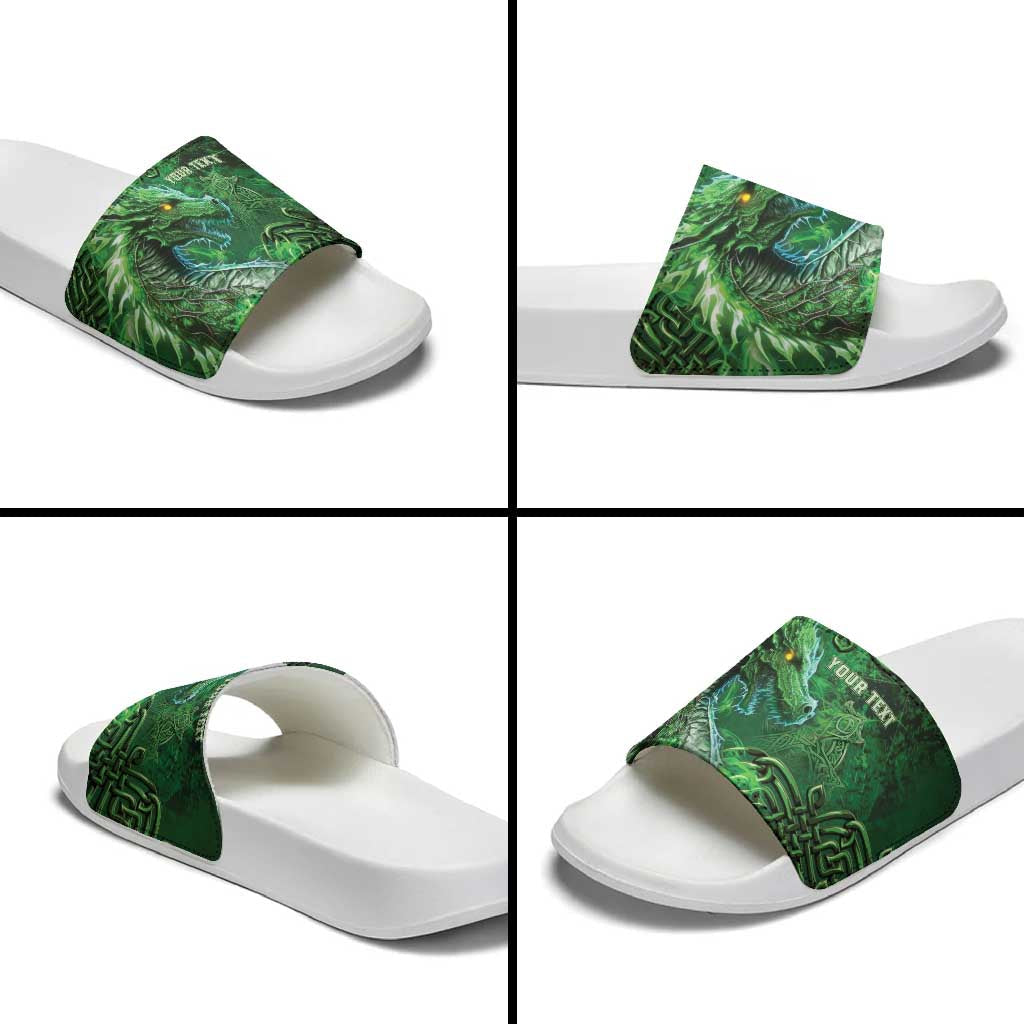 Personalized Ireland Celtic Slide Sandals Irish Roots Dragon Soul LT05