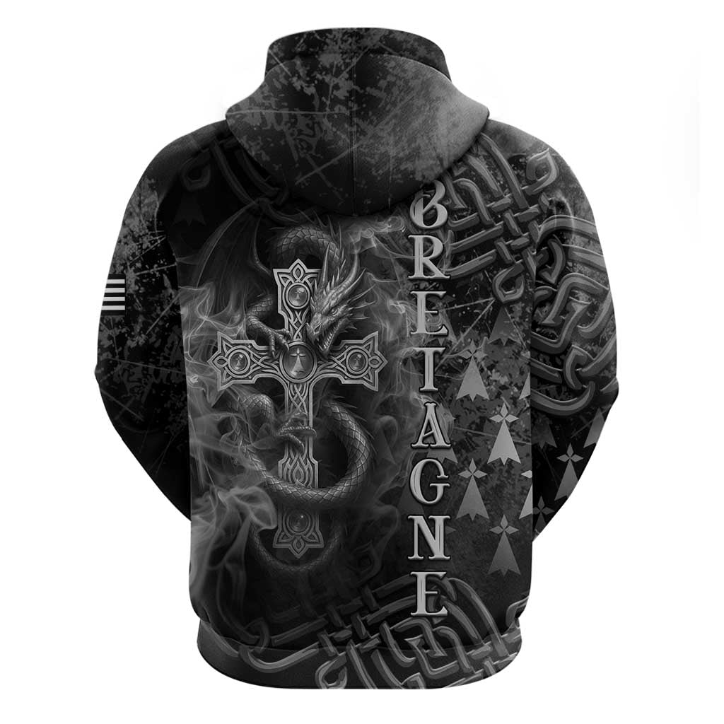 Brittany Celtic Cross Hoodie Fantasy Celtic Dragon LT05