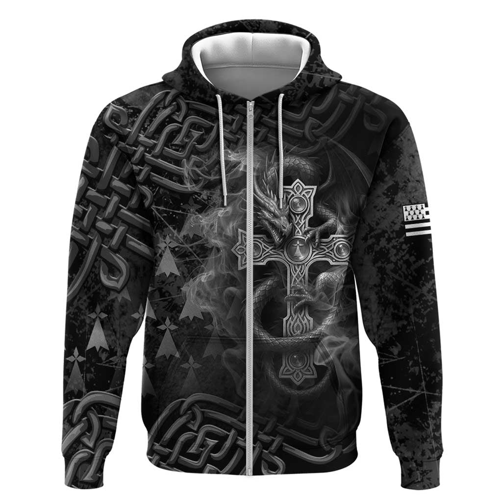 Brittany Celtic Cross Hoodie Fantasy Celtic Dragon LT05
