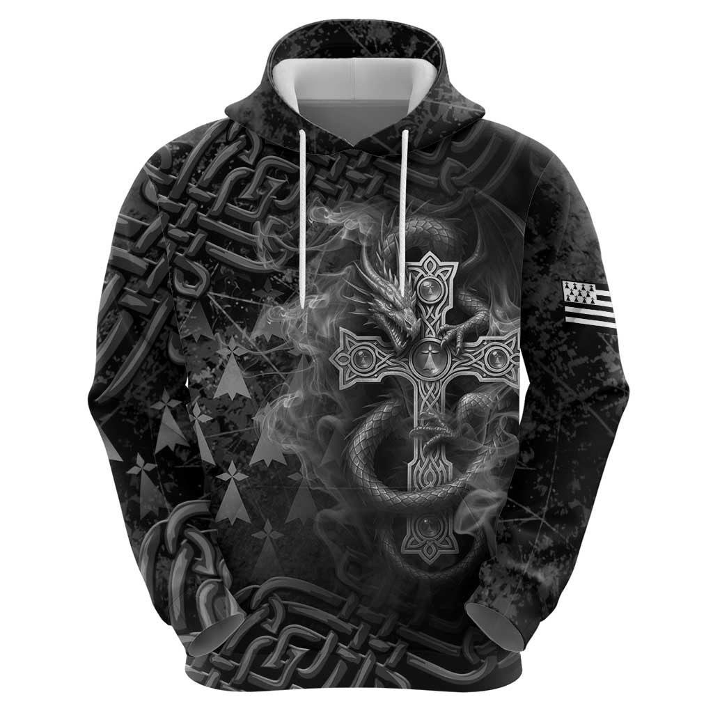 Brittany Celtic Cross Hoodie Fantasy Celtic Dragon LT05