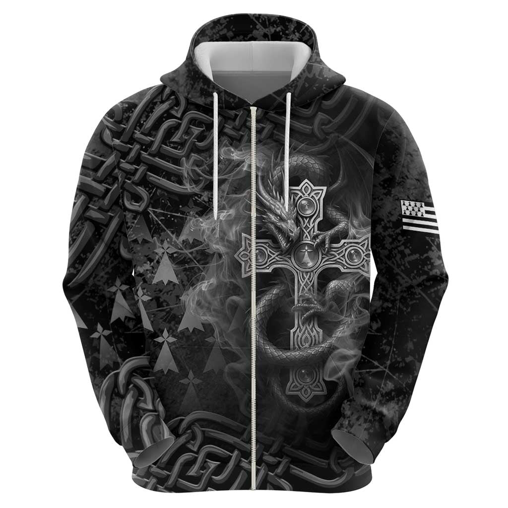 Brittany Celtic Cross Hoodie Fantasy Celtic Dragon LT05
