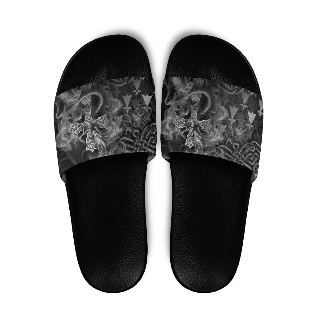 Brittany Celtic Cross Slide Sandals Fantasy Celtic Dragon LT05