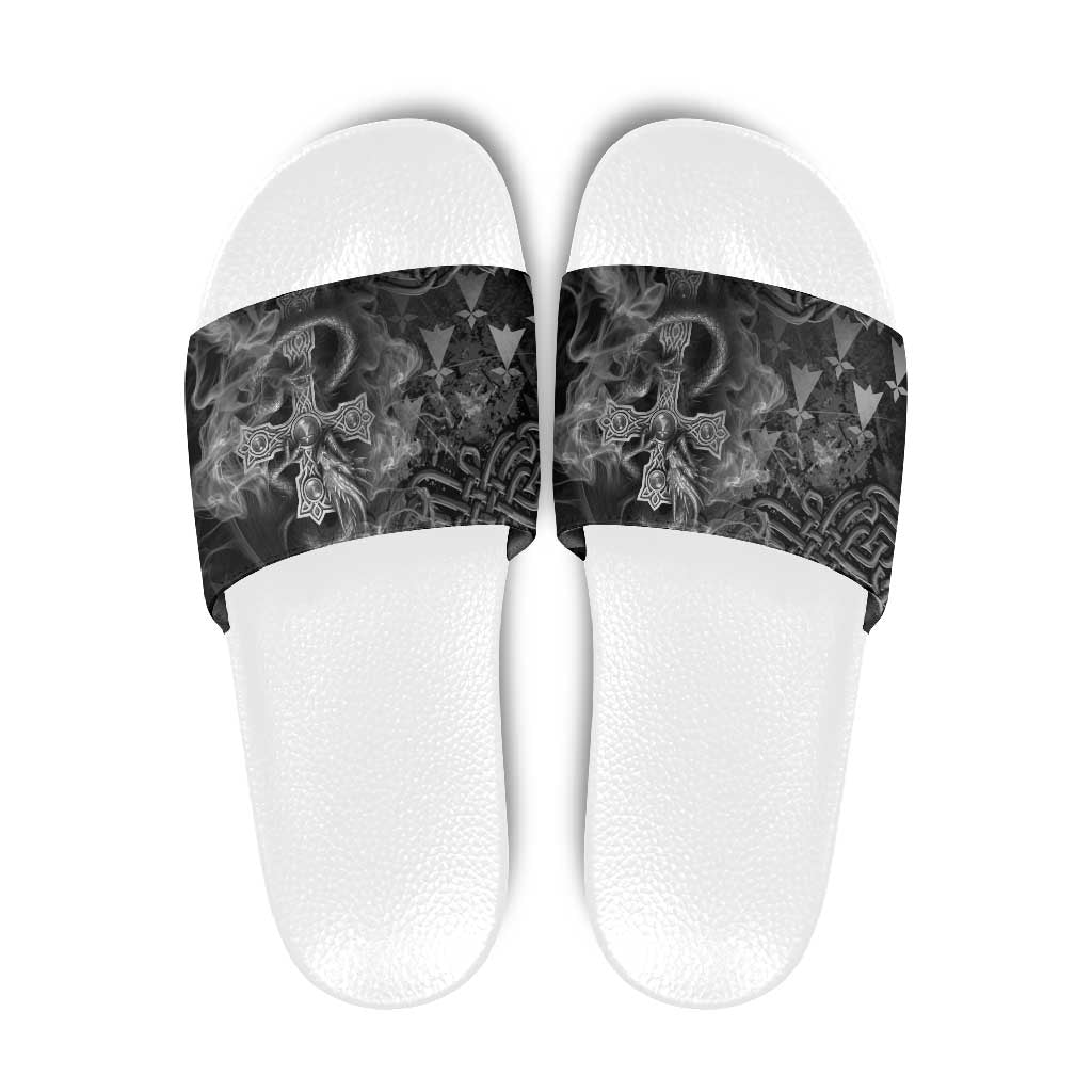 Brittany Celtic Cross Slide Sandals Fantasy Celtic Dragon LT05