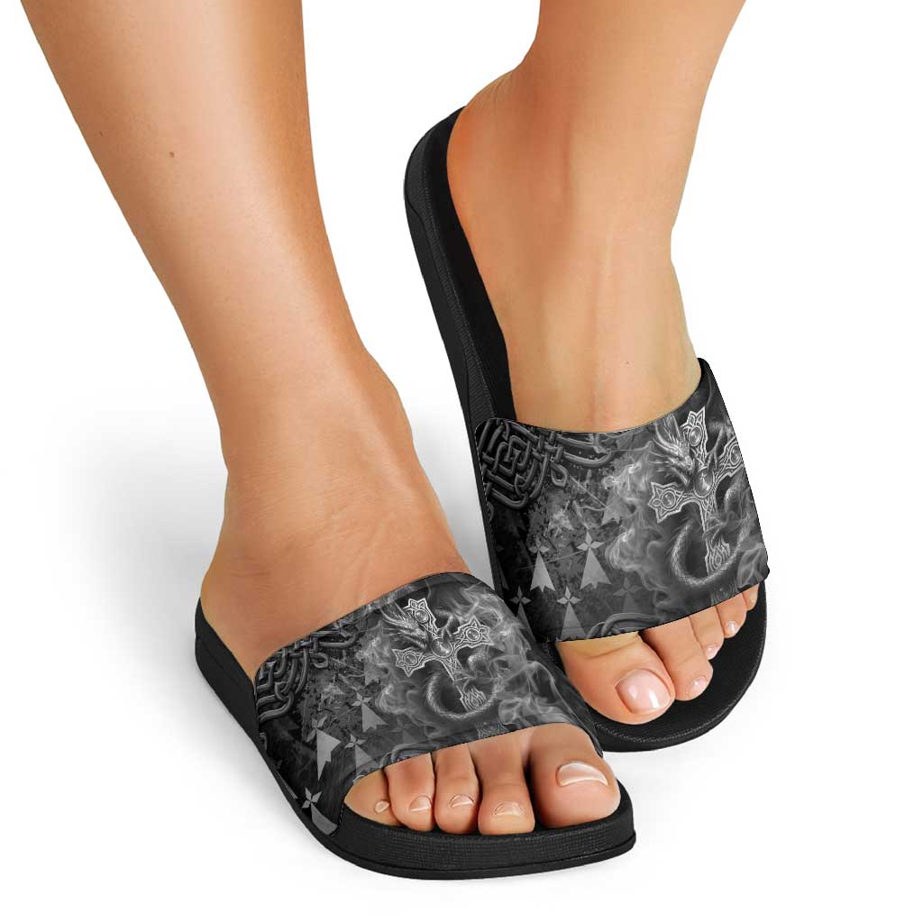 Brittany Celtic Cross Slide Sandals Fantasy Celtic Dragon LT05