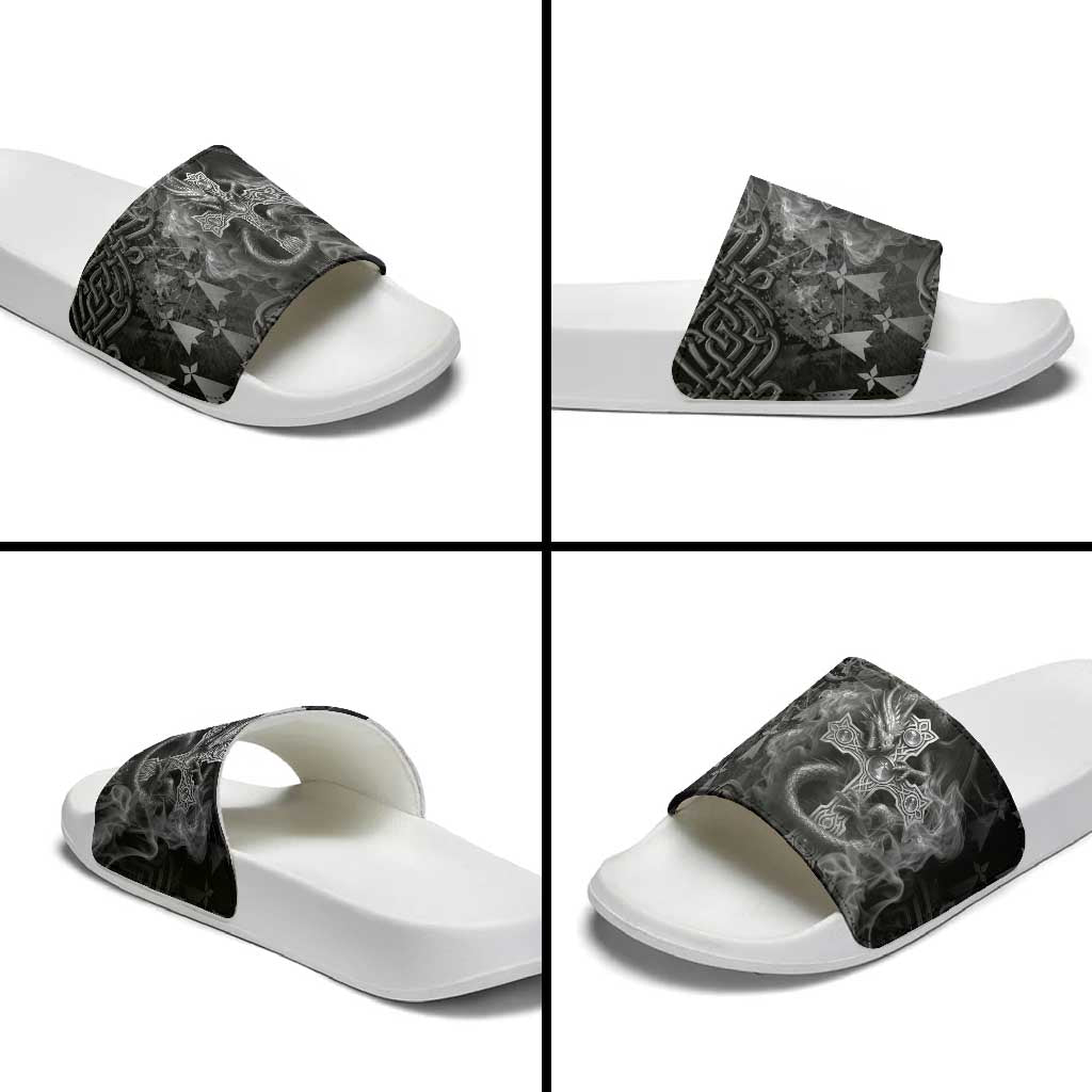 Brittany Celtic Cross Slide Sandals Fantasy Celtic Dragon LT05