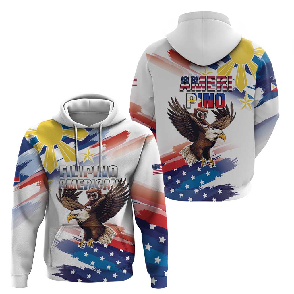 Filipino American History Month Hoodie Bald Eagle Tarsier Together LT05
