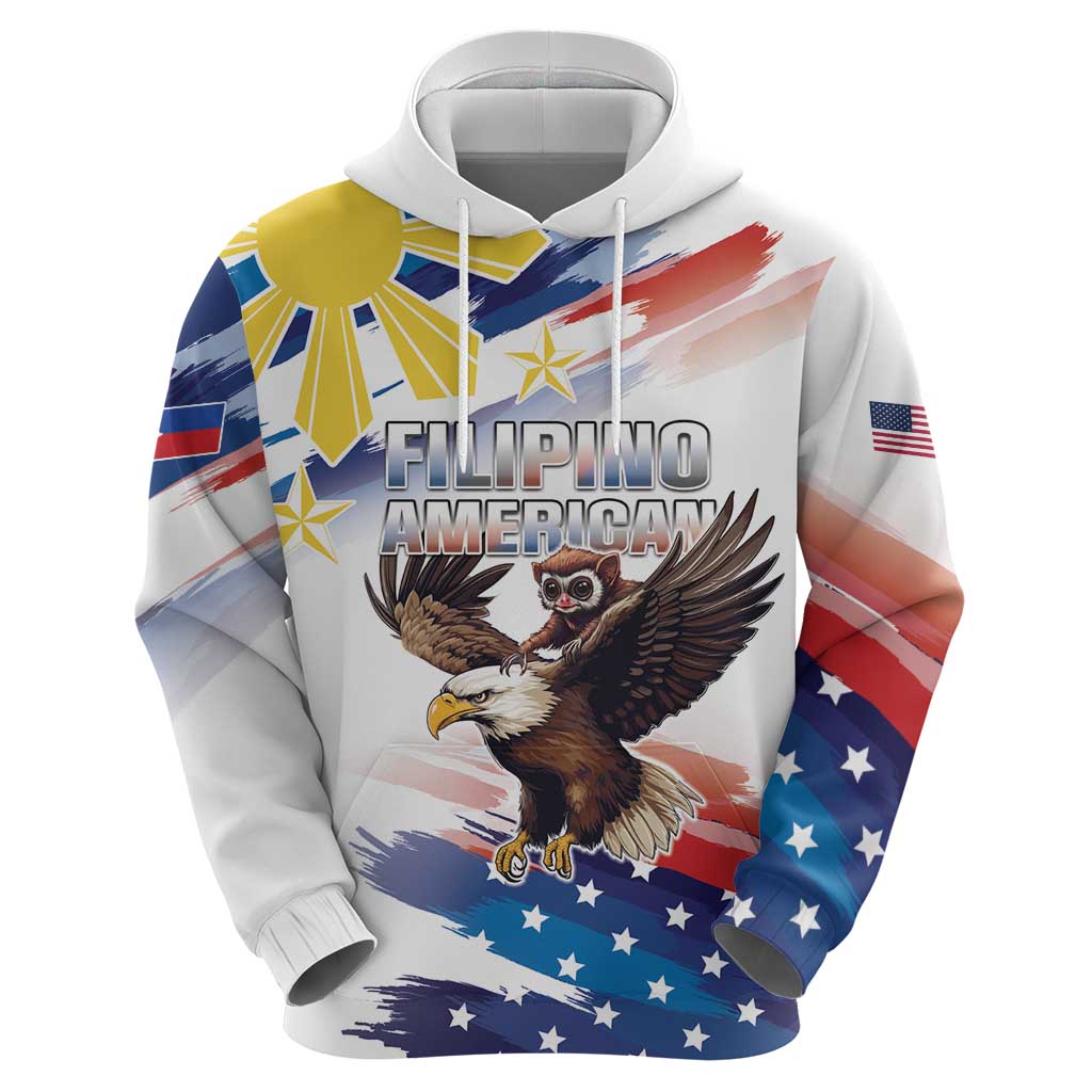 Filipino American History Month Hoodie Bald Eagle Tarsier Together LT05