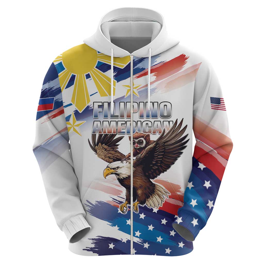 Filipino American History Month Hoodie Bald Eagle Tarsier Together LT05