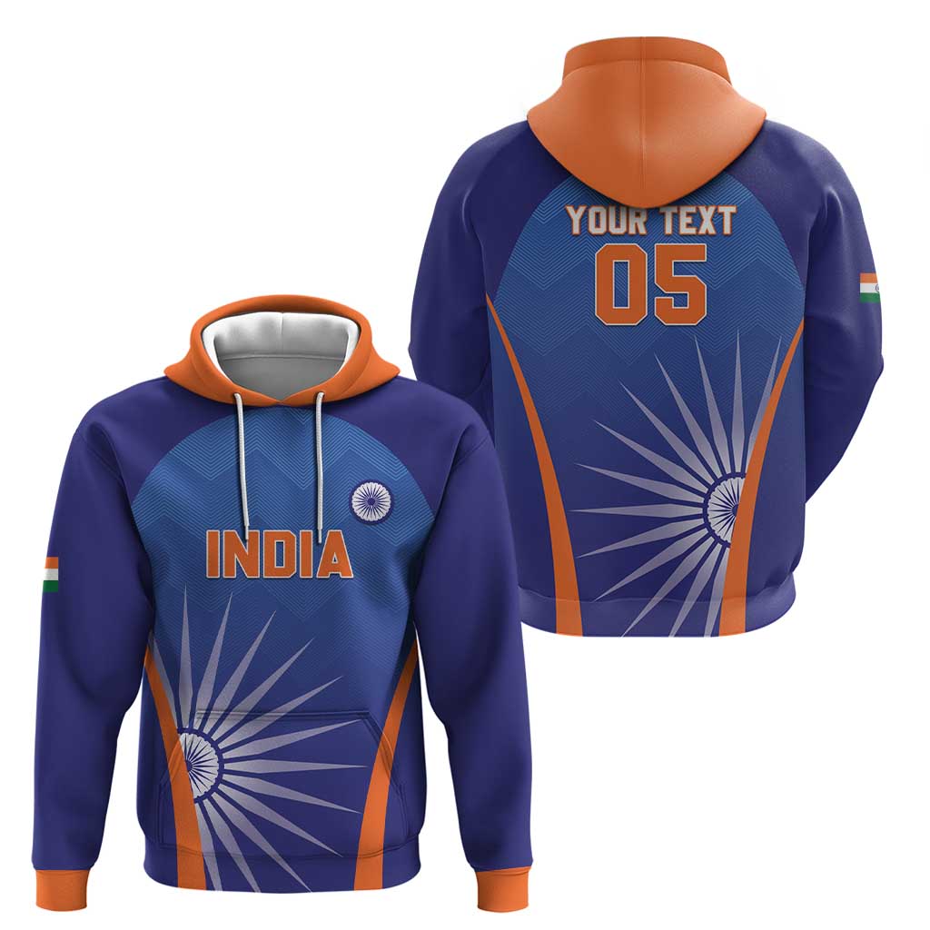 Custom India Cricket Hoodie Go Champions Men In Blue LT05