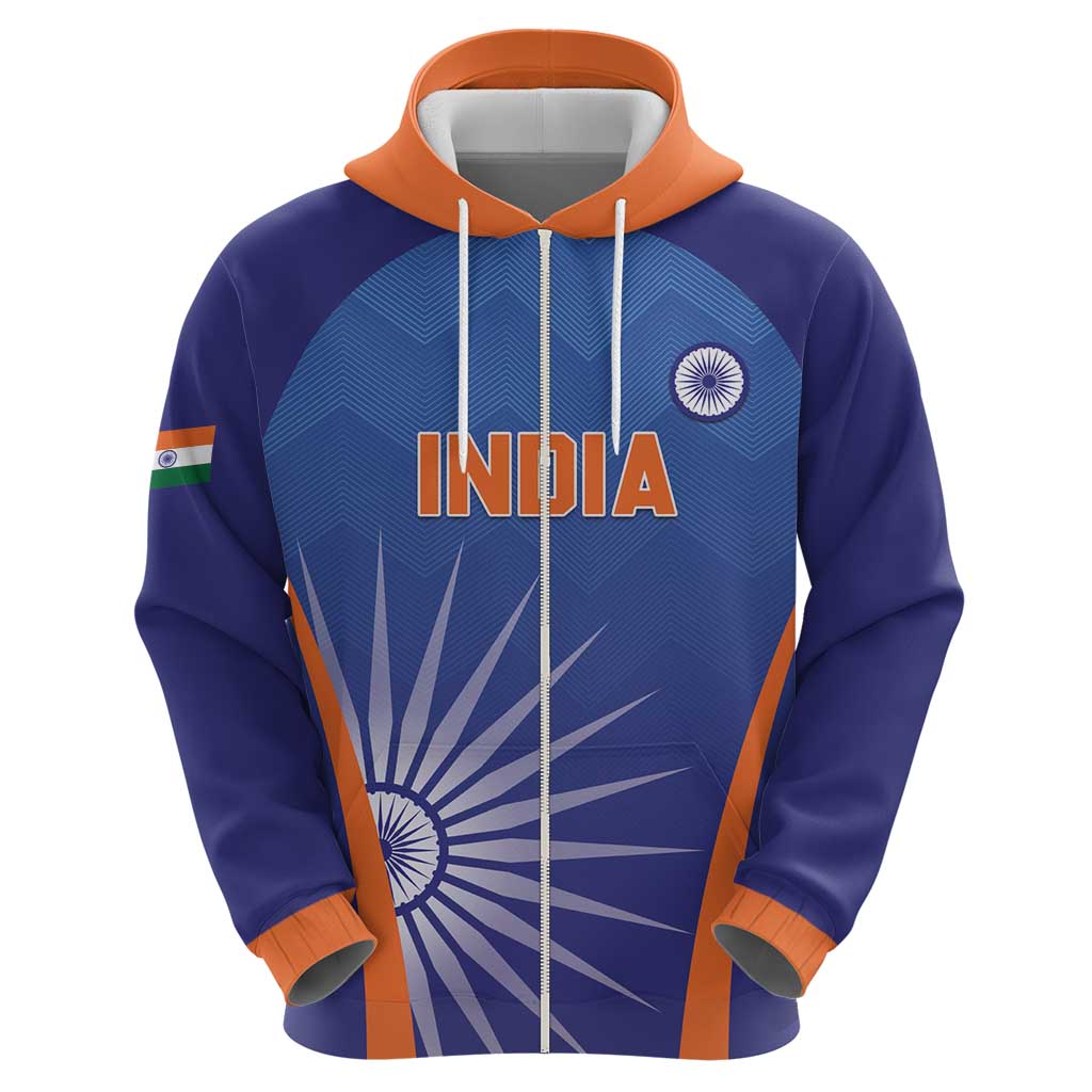 Custom India Cricket Hoodie Go Champions Men In Blue LT05