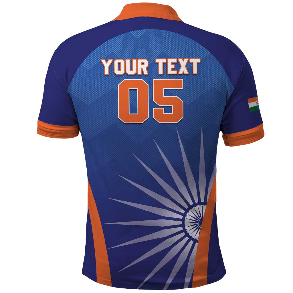 Custom India Cricket Polo Shirt Go Champions Men In Blue LT05