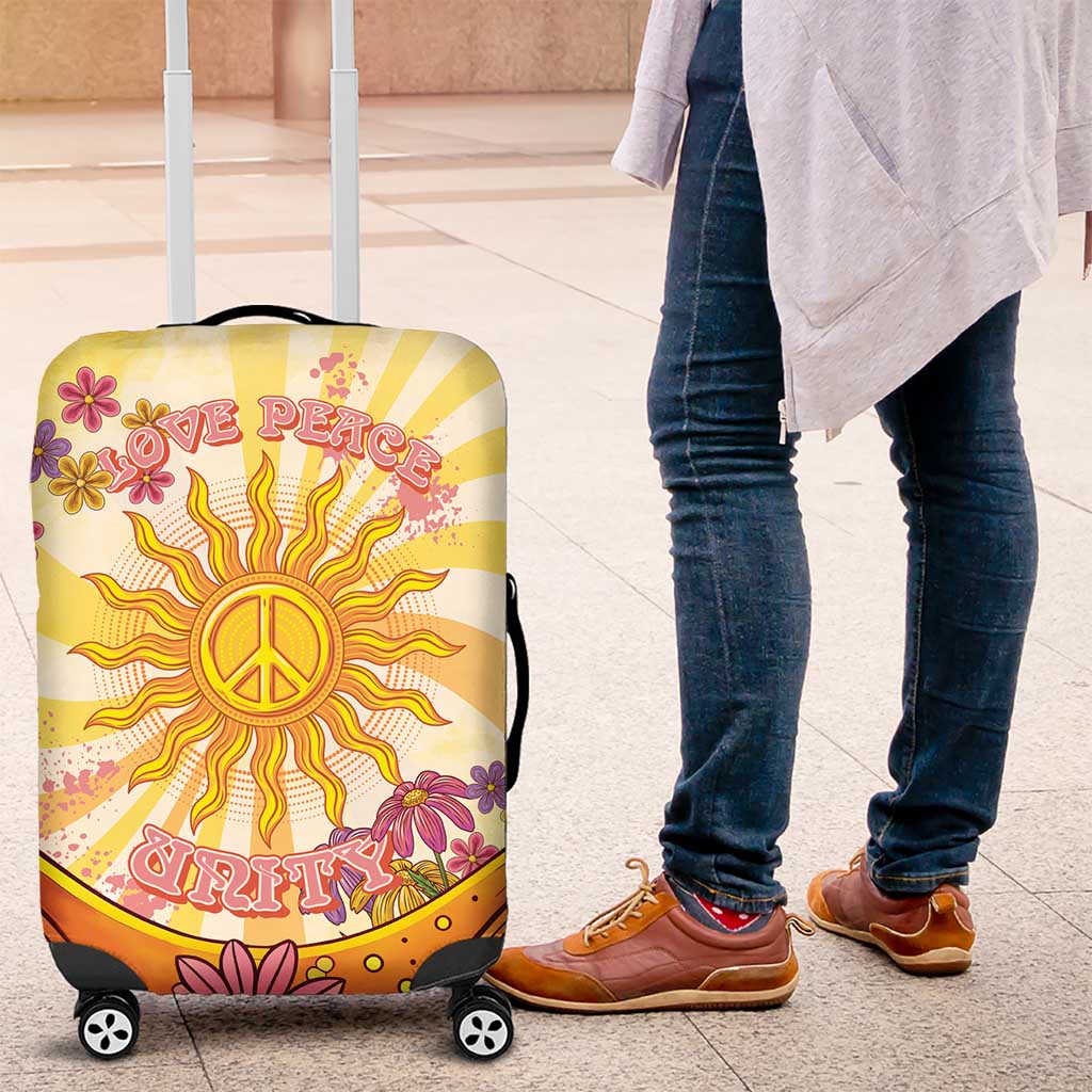 Love Peace Unity Luggage Cover Hippie Soul Sunflower LT05