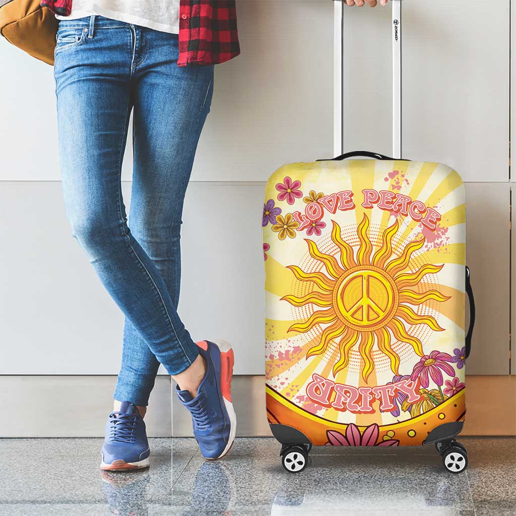 Love Peace Unity Luggage Cover Hippie Soul Sunflower LT05