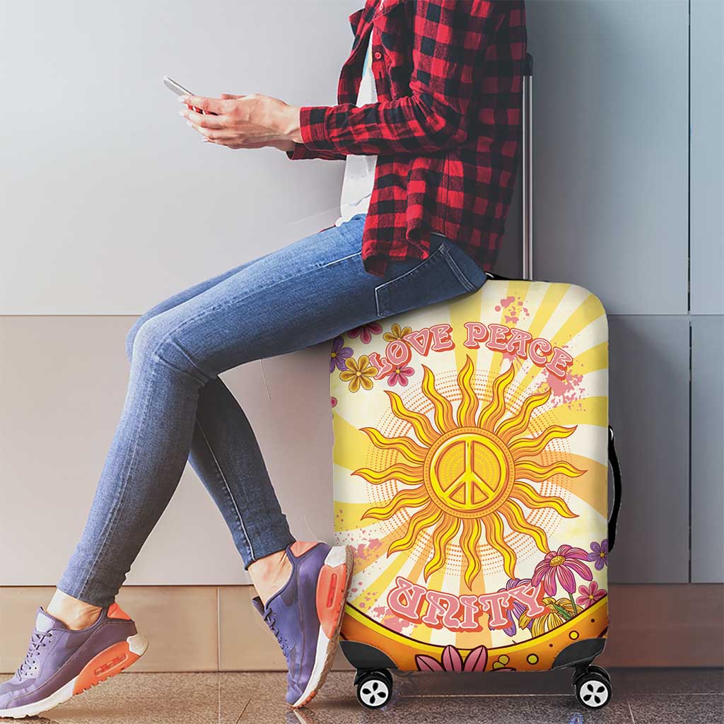 Love Peace Unity Luggage Cover Hippie Soul Sunflower LT05
