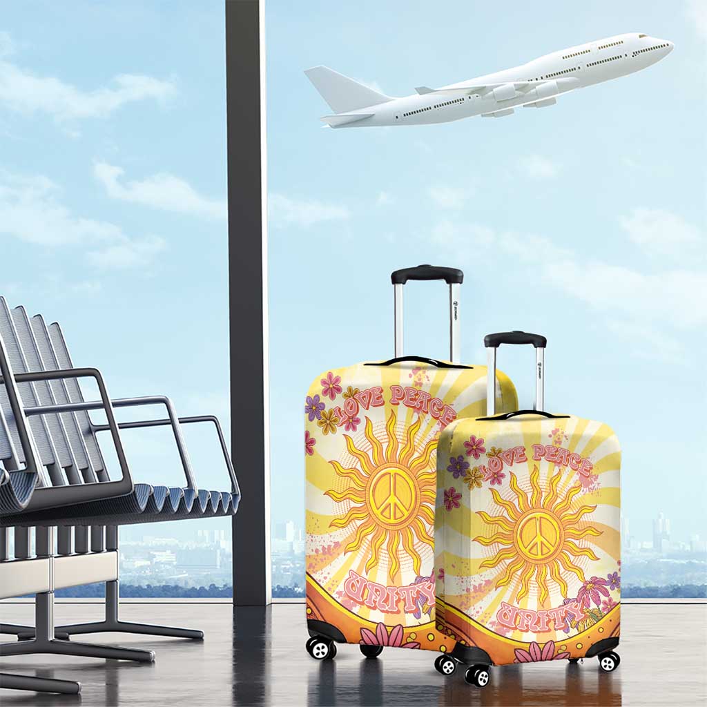 Love Peace Unity Luggage Cover Hippie Soul Sunflower LT05