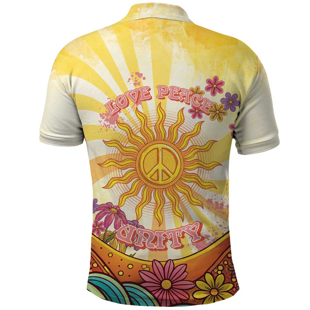 Love Peace Unity Polo Shirt Hippie Soul Sunflower LT05