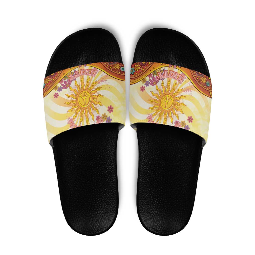 Love Peace Unity Slide Sandals Hippie Soul Sunflower LT05
