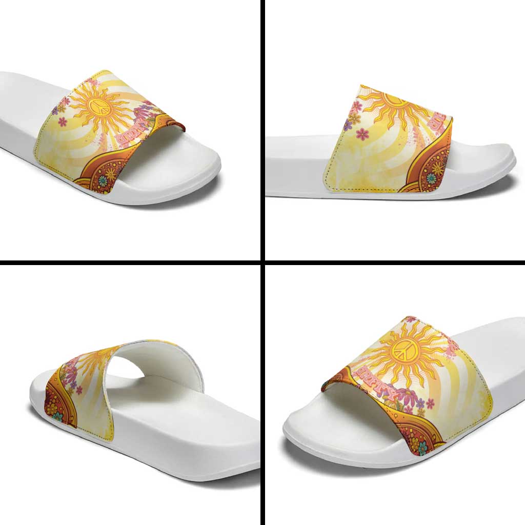 Love Peace Unity Slide Sandals Hippie Soul Sunflower LT05