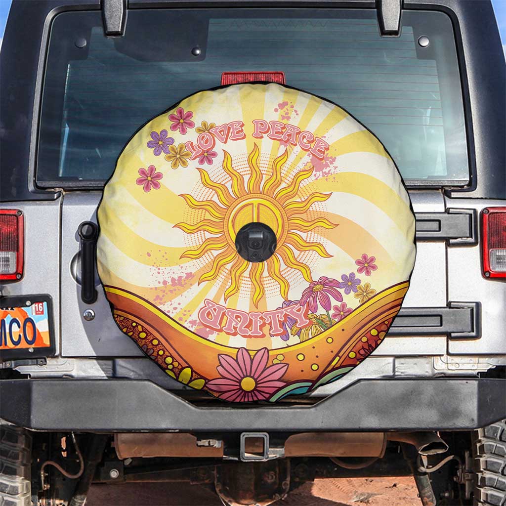 Love Peace Unity Spare Tire Cover Hippie Soul Sunflower LT05