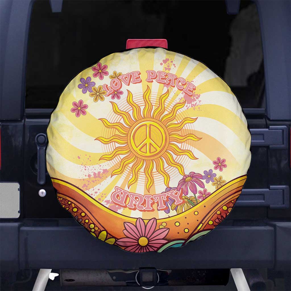 Love Peace Unity Spare Tire Cover Hippie Soul Sunflower LT05