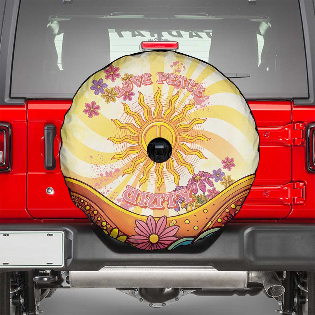Love Peace Unity Spare Tire Cover Hippie Soul Sunflower LT05