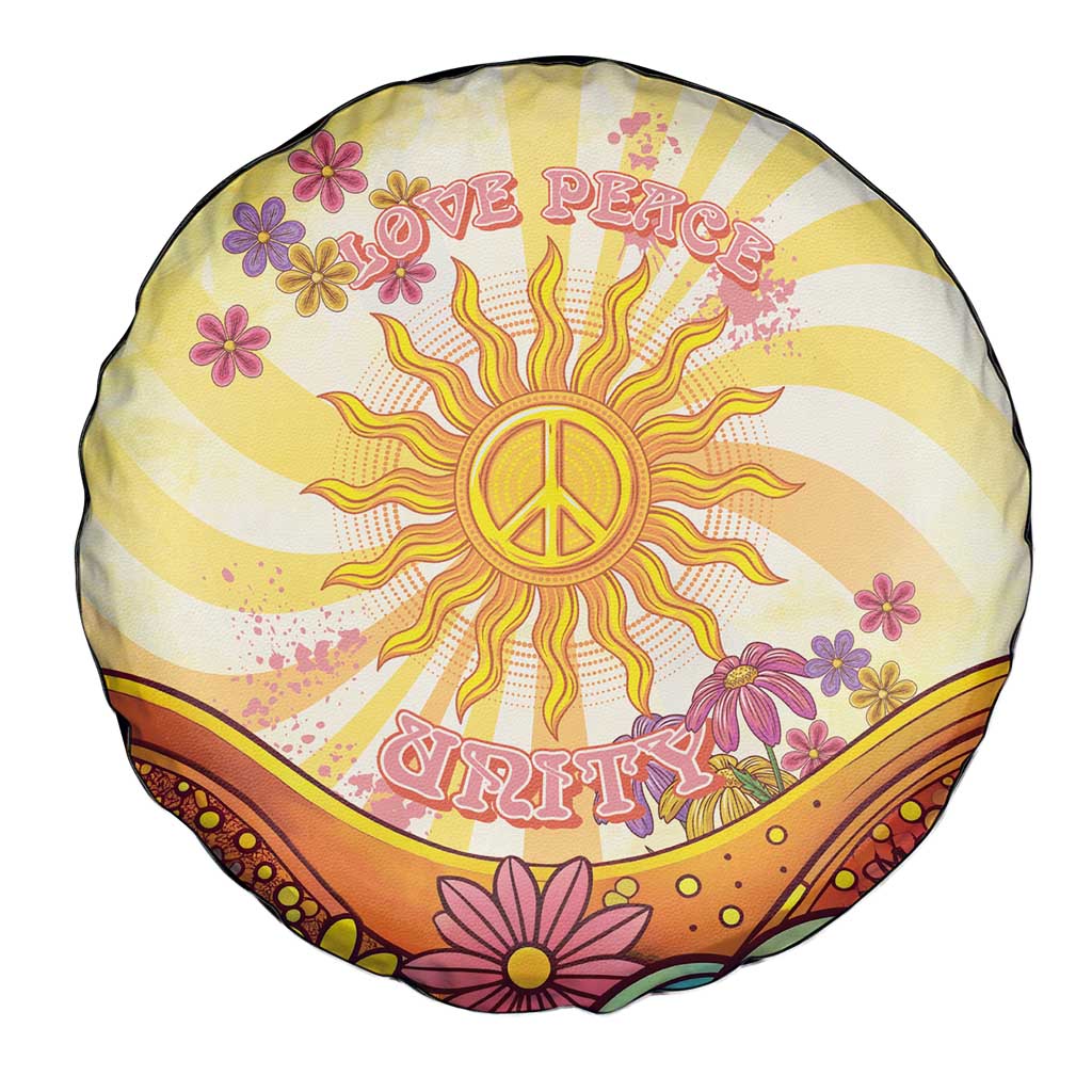 Love Peace Unity Spare Tire Cover Hippie Soul Sunflower LT05
