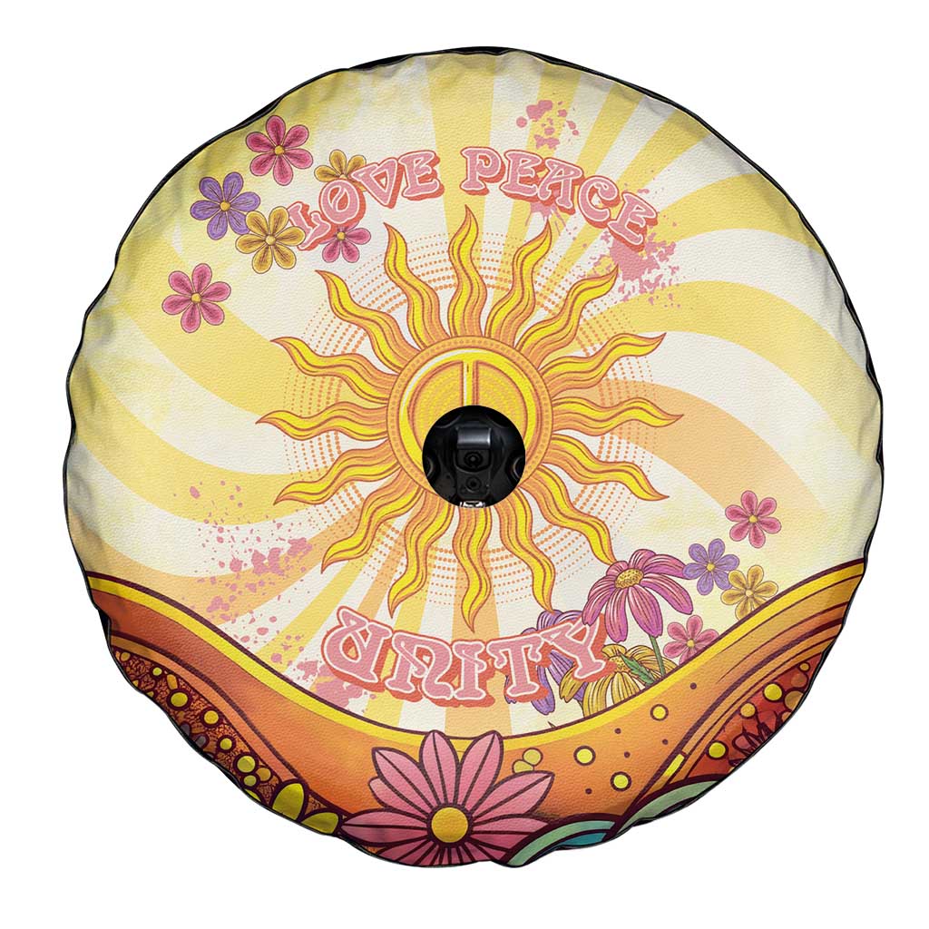 Love Peace Unity Spare Tire Cover Hippie Soul Sunflower LT05