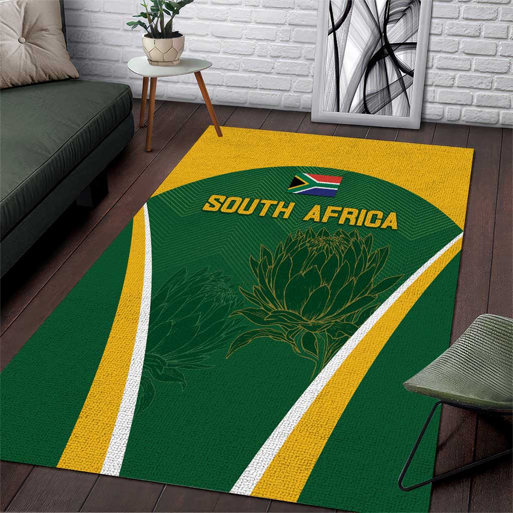 South Africa Cricket Area Rug Go Champions Protea Pattern LT05