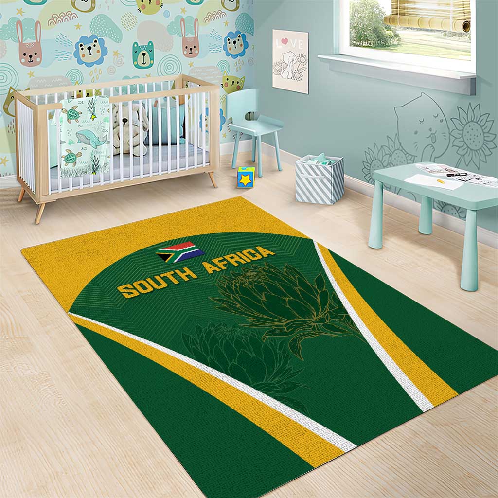 South Africa Cricket Area Rug Go Champions Protea Pattern LT05