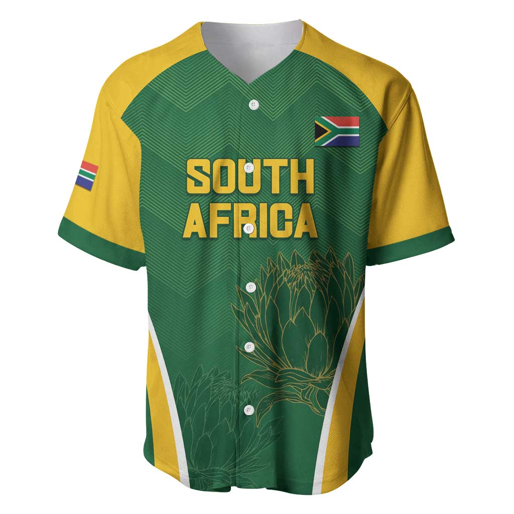 Custom South Africa Cricket Baseball Jersey Go Champions Protea Pattern LT05