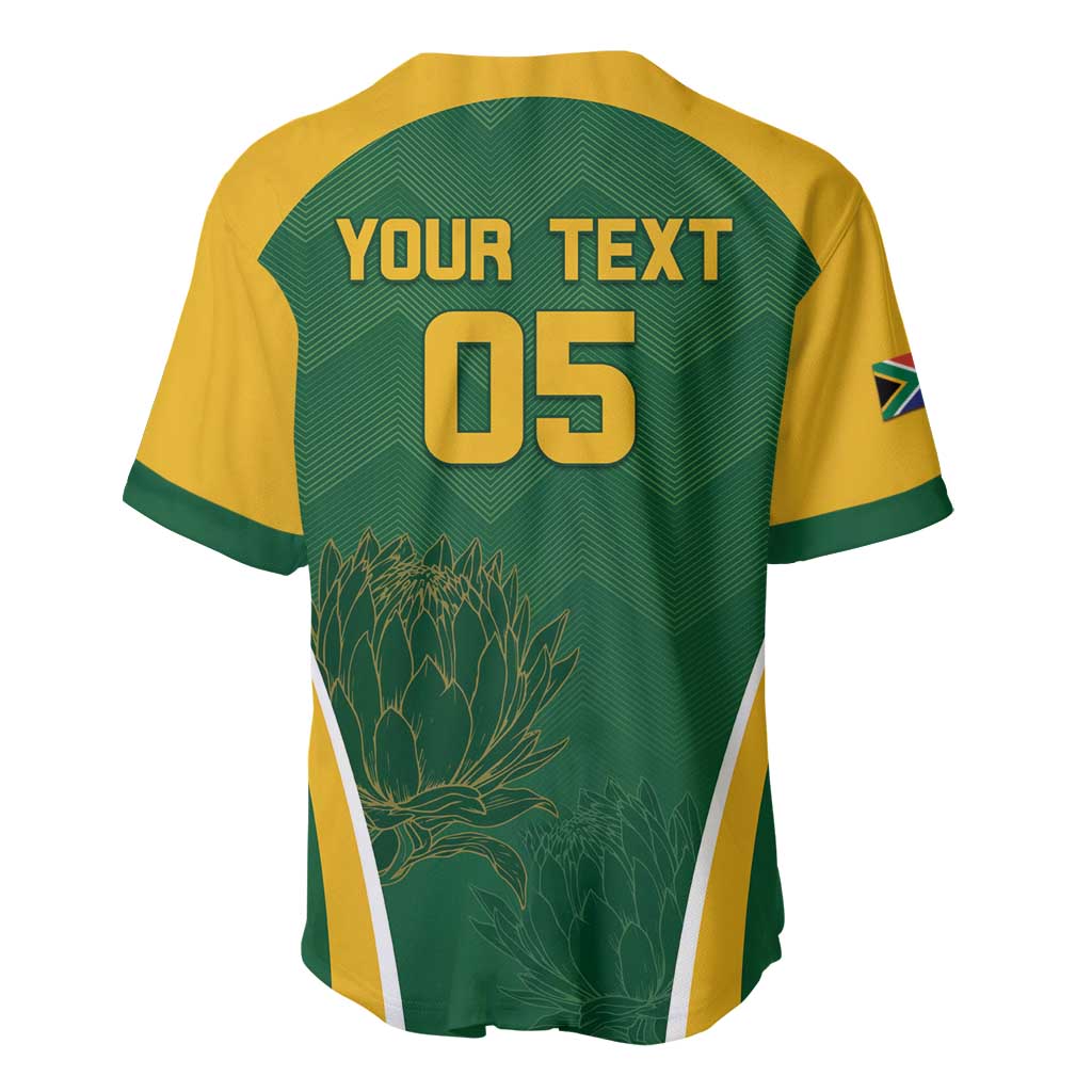 Custom South Africa Cricket Baseball Jersey Go Champions Protea Pattern LT05