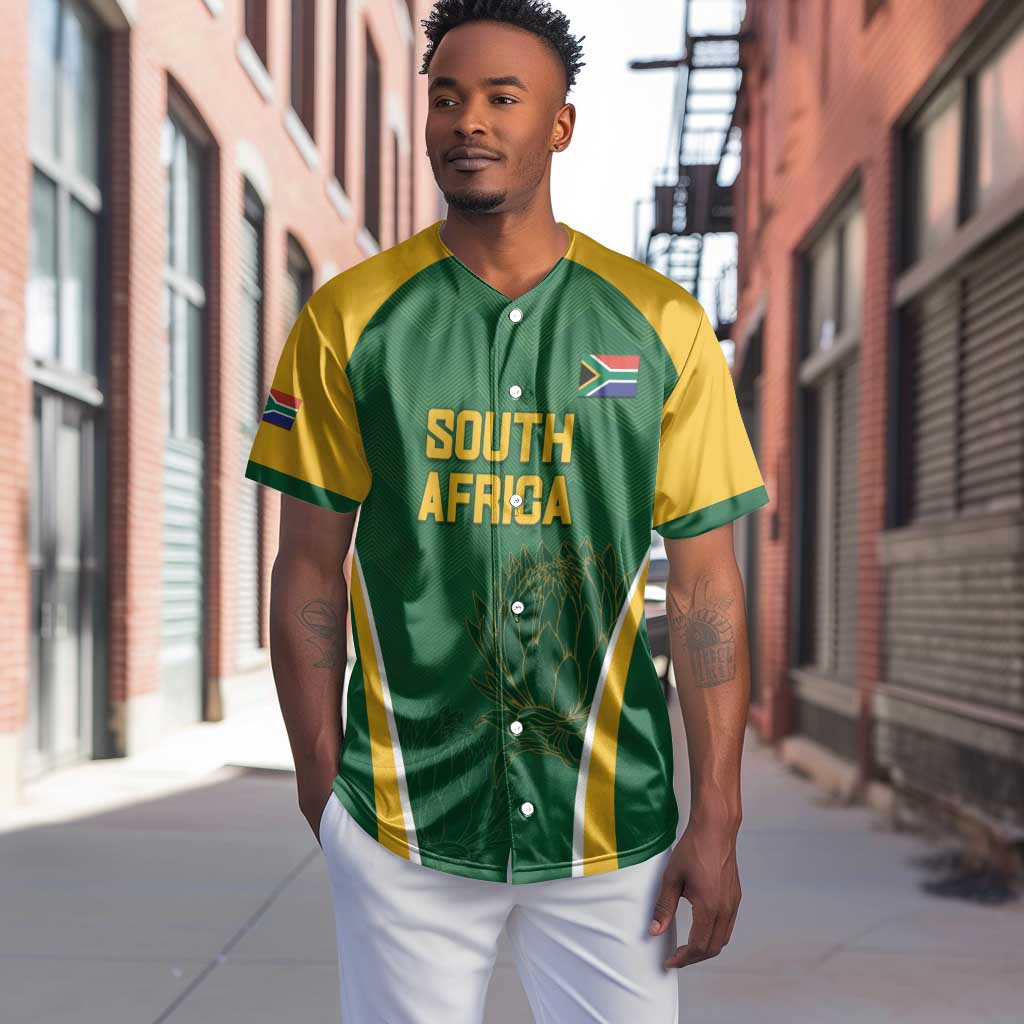 Custom South Africa Cricket Baseball Jersey Go Champions Protea Pattern LT05