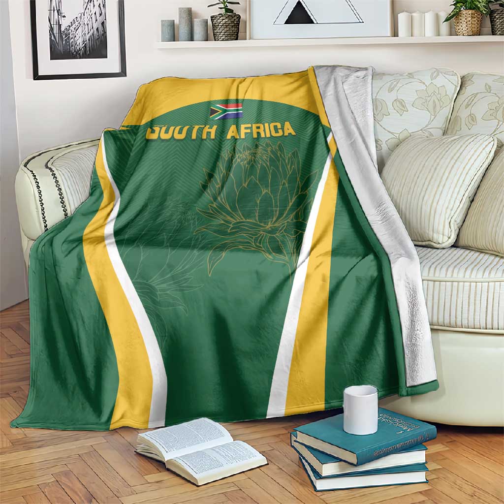 South Africa Cricket Blanket Go Champions Protea Pattern LT05