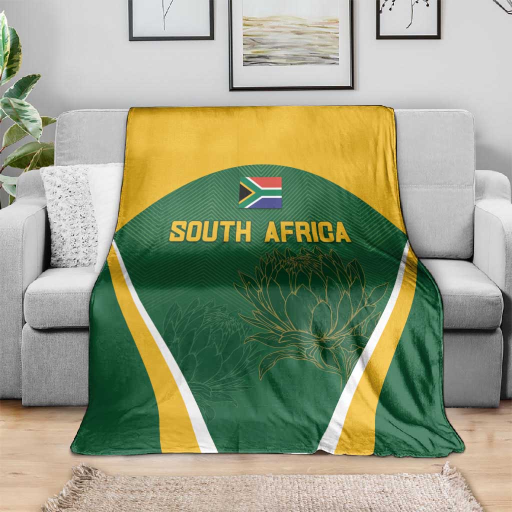 South Africa Cricket Blanket Go Champions Protea Pattern LT05