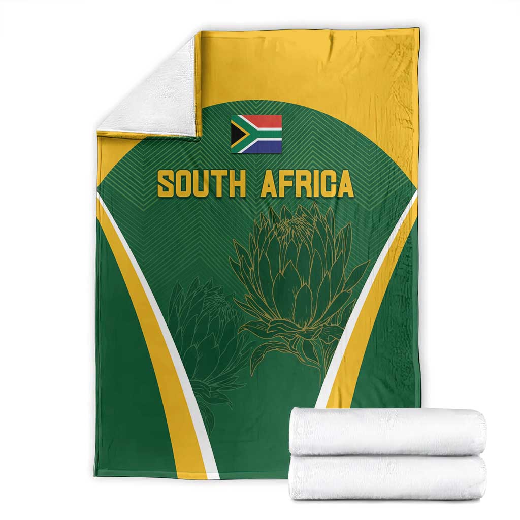 South Africa Cricket Blanket Go Champions Protea Pattern LT05