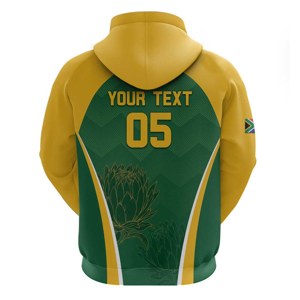 Custom South Africa Cricket Hoodie Go Champions Protea Pattern LT05