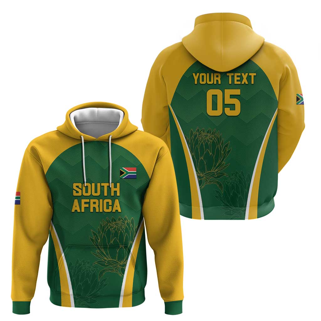 Custom South Africa Cricket Hoodie Go Champions Protea Pattern LT05