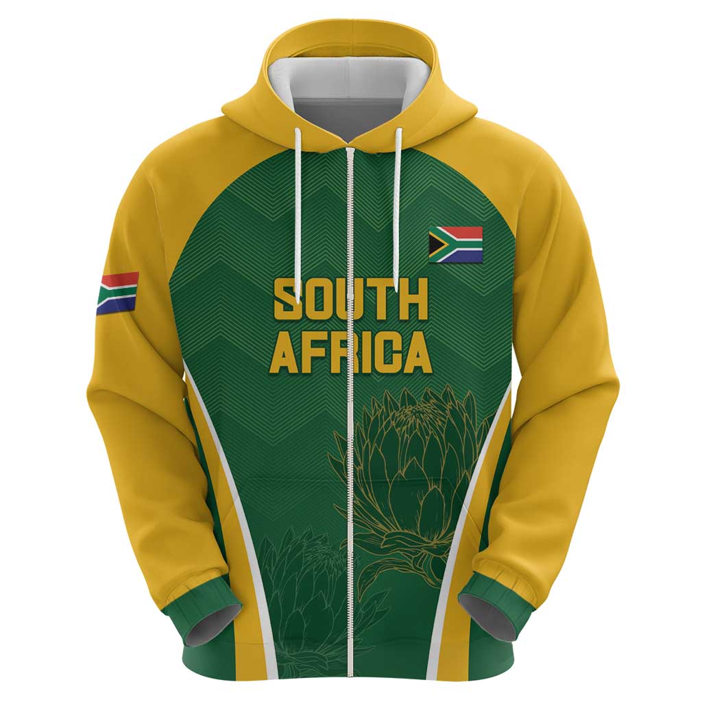 Custom South Africa Cricket Hoodie Go Champions Protea Pattern LT05