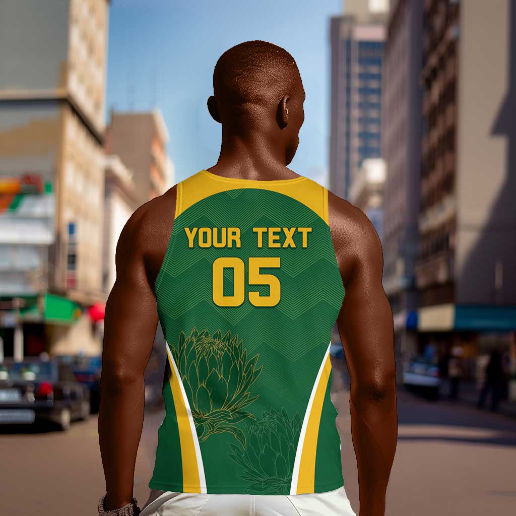 Custom South Africa Cricket Men Tank Top Go Champions Protea Pattern LT05
