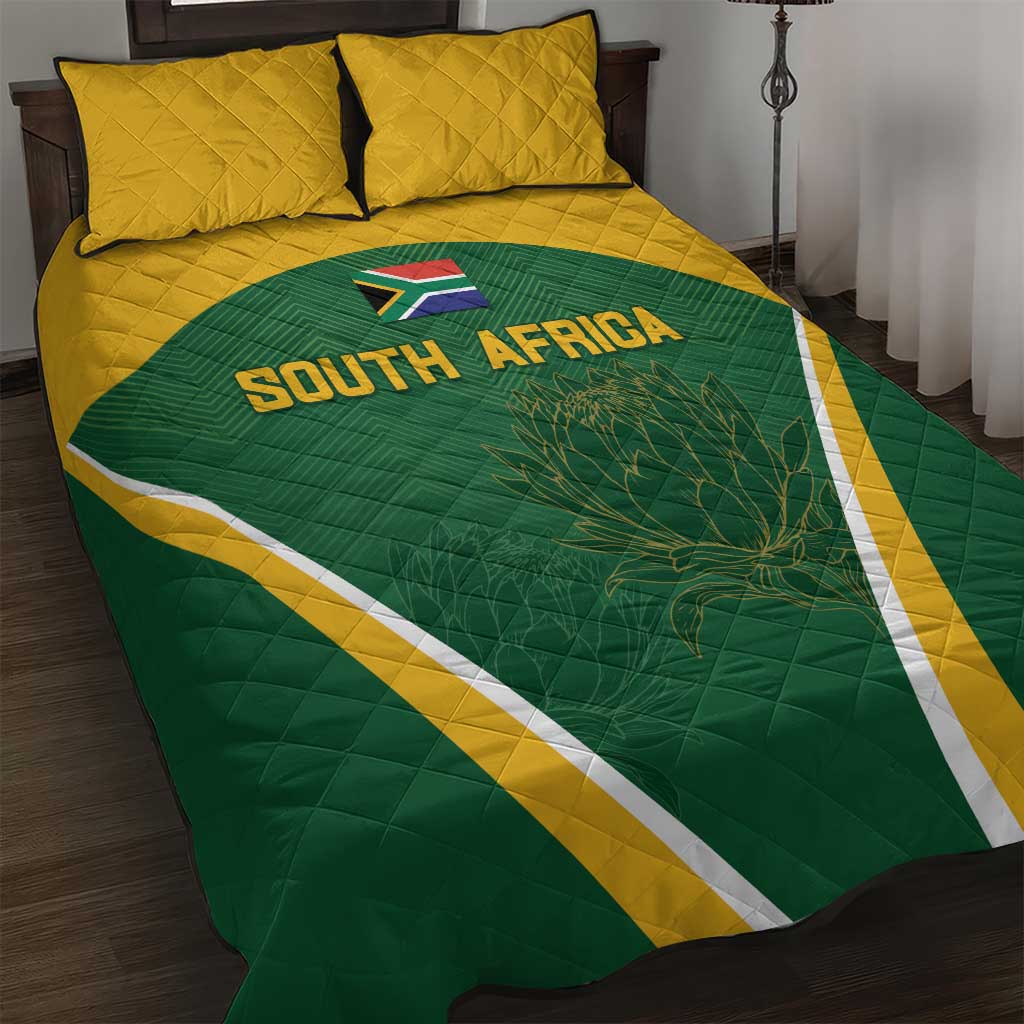 South Africa Cricket Quilt Bed Set Go Champions Protea Pattern LT05