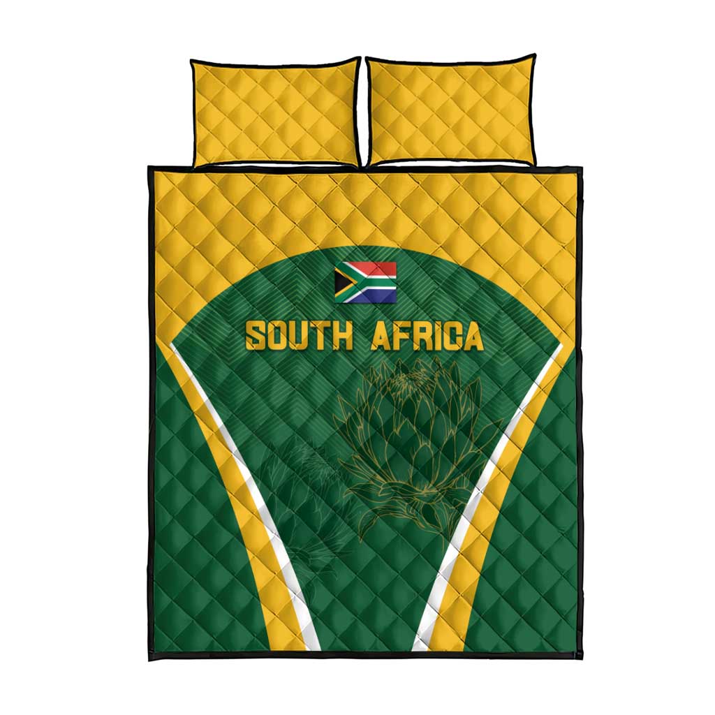 South Africa Cricket Quilt Bed Set Go Champions Protea Pattern LT05