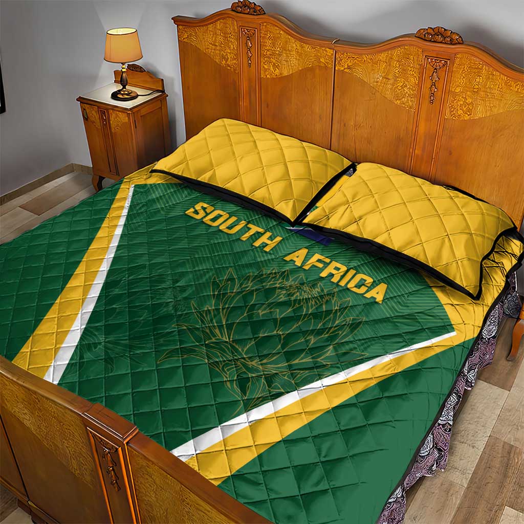 South Africa Cricket Quilt Bed Set Go Champions Protea Pattern LT05