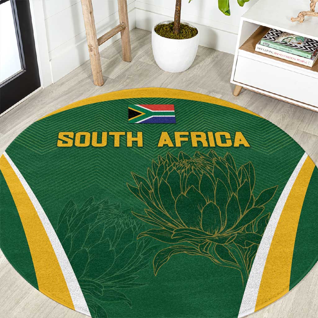 South Africa Cricket Round Carpet Go Champions Protea Pattern LT05