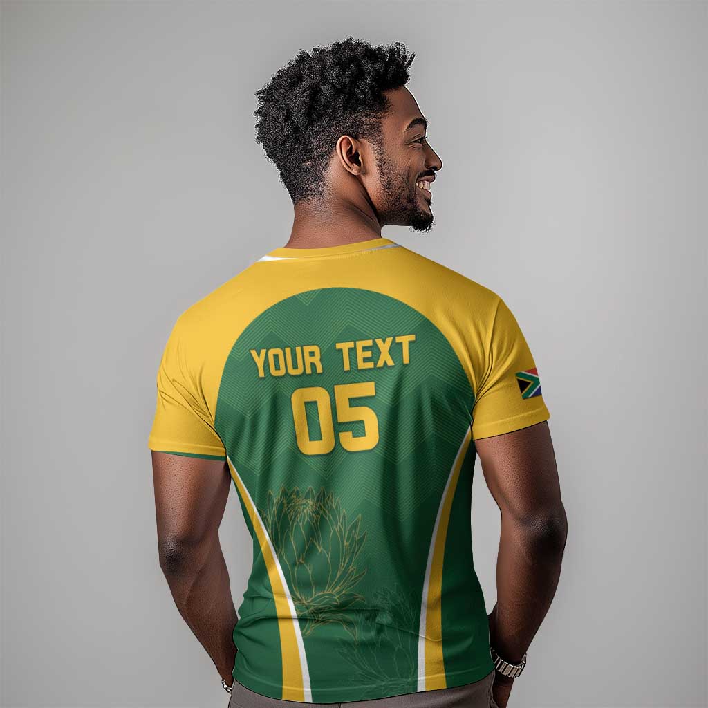 Custom South Africa Cricket T shirt Go Champions Protea Pattern LT05