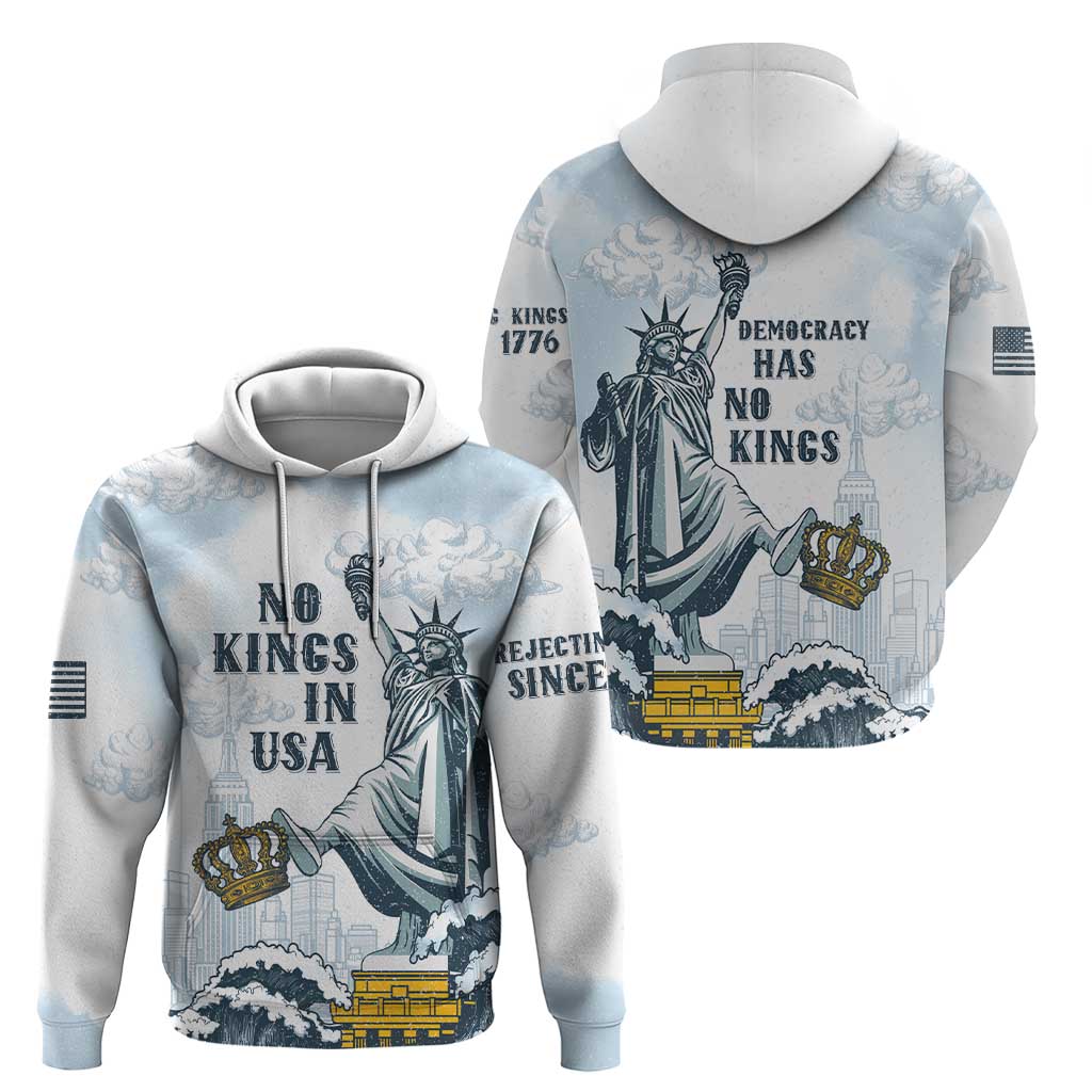 Funny Rejecting Kings Hoodie Since 1776 No Kings In America Retro Style LT05
