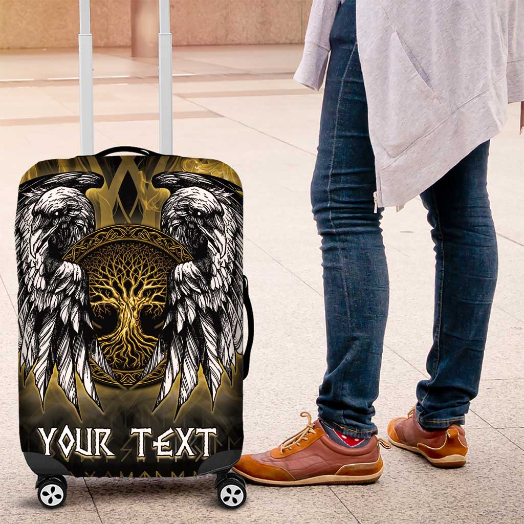 Personalized Cornwall Celtic Chough Luggage Cover With Tree Of Life LT05